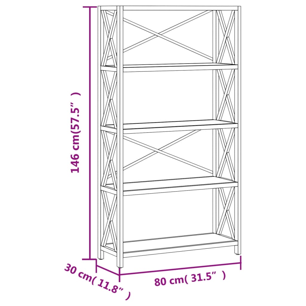 vidaXL Shelf Bathroom Storage Bookshelf Rack Shelving Unit Solid Wood Oak