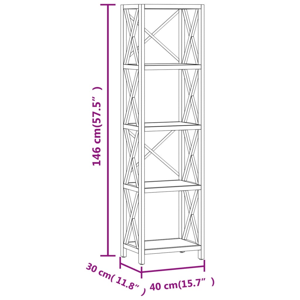 vidaXL Shelf Bathroom Storage Bookshelf Rack Shelving Unit Solid Wood Oak
