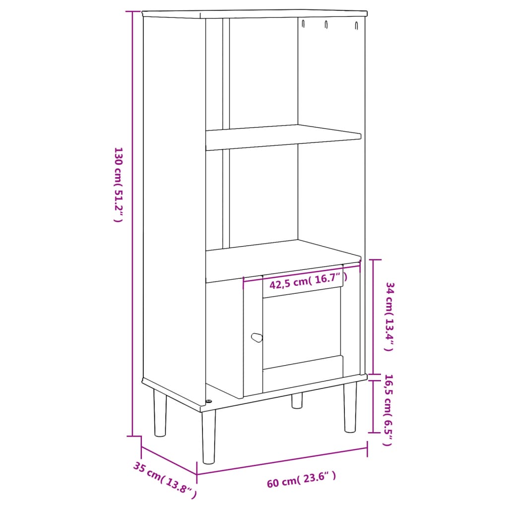 vidaXL Bookcase Bookshelf Storage Cabinet SENJA Rattan Look Solid Wood Pine
